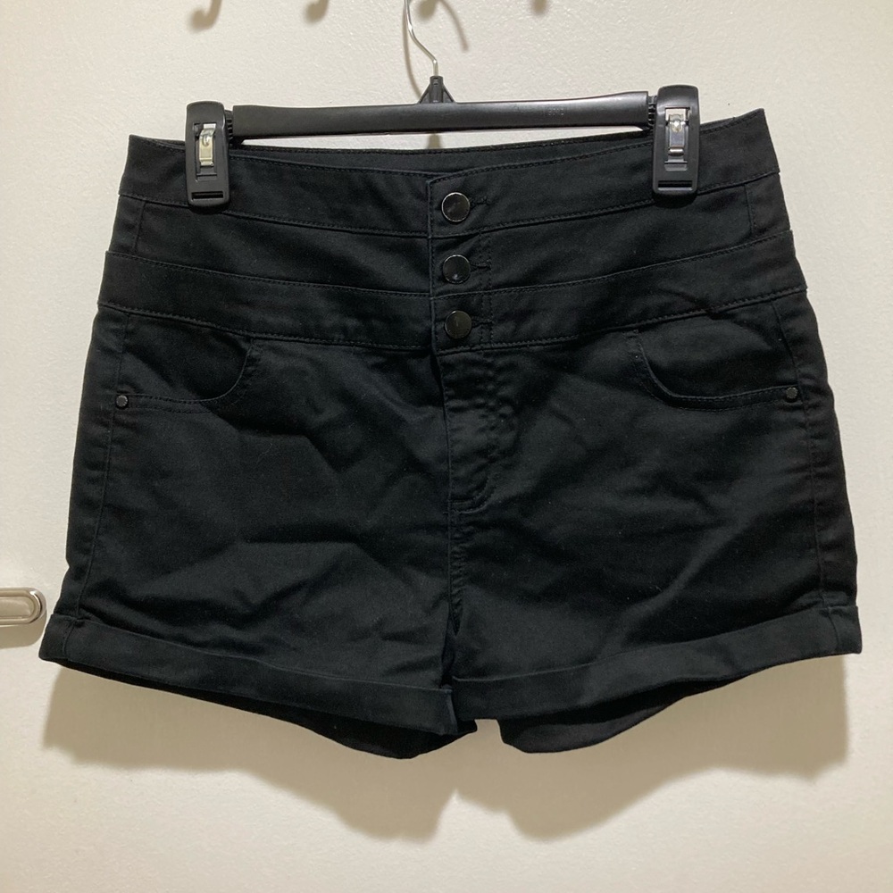 Tinseltown Black High Waist Junior Women's Midrise Shorts Size 11